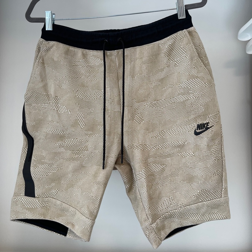 Tan Printed Nike Tech Shorts